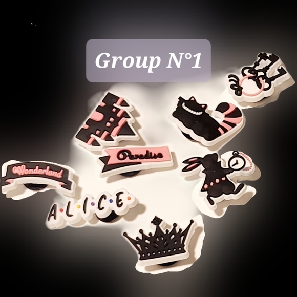 NWT ALICE IN WONDERLAND JIBBITZ FOR CROC'S SHOES! 3 CHOICE GROUPS! - Picture 9 of 15